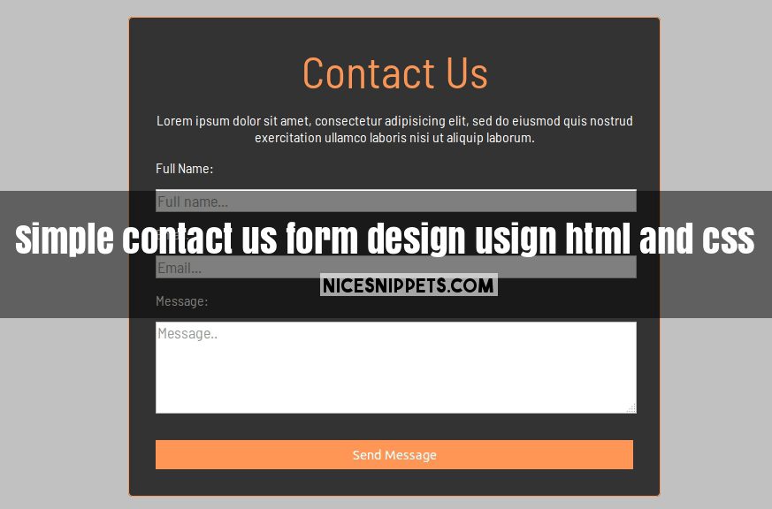 Contact Us Form Html And Css Code Free Download